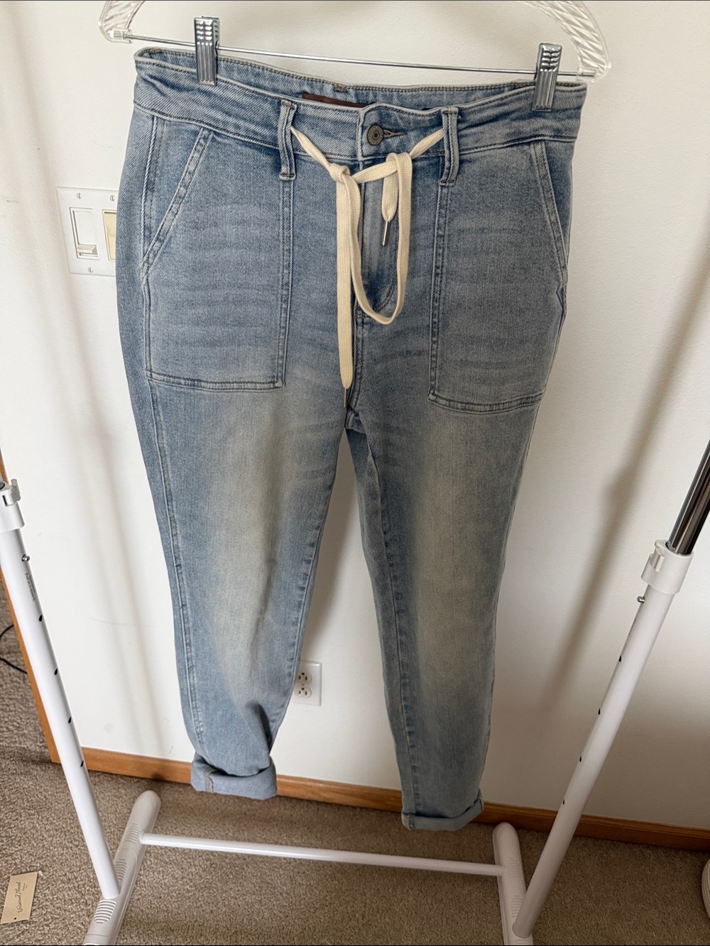Judy Blue Faded Light Blue Denim Joggers